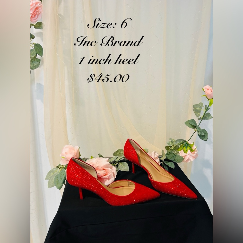 INC International Concepts Sparkling Red Heels